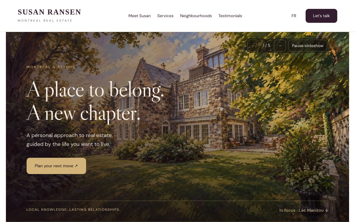 Preview of the Susan Ransen real estate website